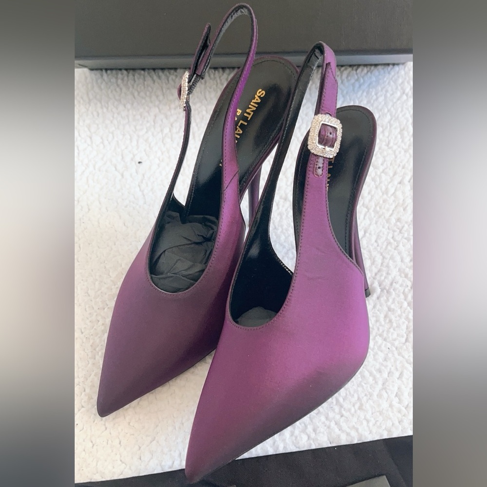 SAINT LAURENT Yasmeen 115 Slingback Pumps - Picture 12 of 16